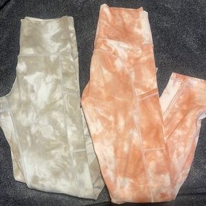 OFFLINE by Aerie tie dye gym leggings (you get both)
